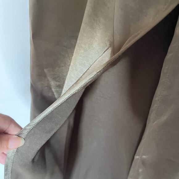 Motel Satin Maxi Slip Skirt Sz M Olive Y2K Whimsigoth Indie Sleaze Satin Grunge - Picture 8 of 14